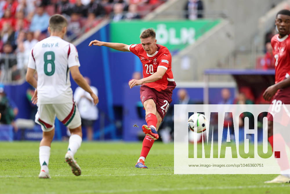 European Football Championship, UEFA EURO 2024, Hungary Switzerland, Group A, Köln Stadion, v l , Goal scored, Goal for 0 2 by Michel Aebischer Switzerland