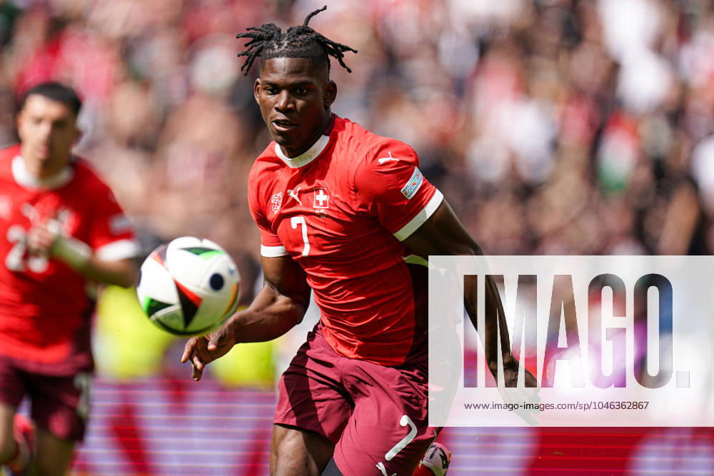 2024-06-15 Hungary v Switzerland - Group A - UEFA EURO, EM, Europameisterschaft,Fussball 2024 COLOGNE, GERMANY - JUNE 15: Breel Donald Embolo of Switzerland runs during the Group A - UEFA EURO 2024 match between Hungary and Switzerland at Cologne Stadium on June 15, 2024 in Cologne, Germany. (Photo by Joris Verwijst BSR Agency) Cologne Germany Content not available for redistribution in The Netherlands directly or indirectly through any third parties.