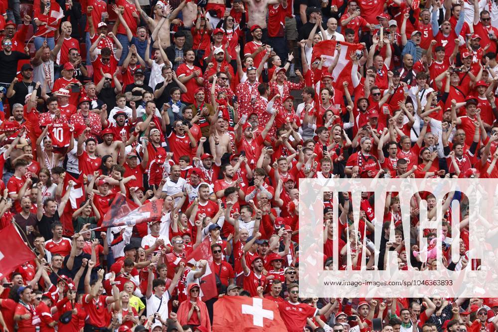 COLOGNE, RheinEnergie Stadium, 15-06-2024 , European Football Championship Euro2024, Group stage match no.2 between Hungary and Switzerland. Fans of Switzerland excited after the win Hungary - Switzerland (Euro2024) x25495279x