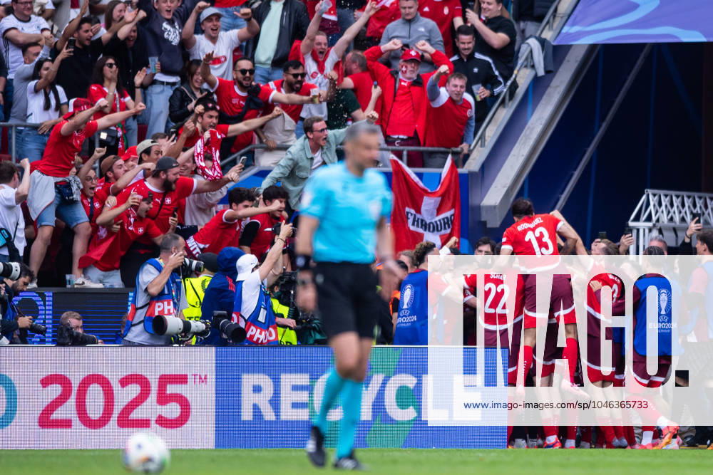 Hungary v Switzerland: Group A - UEFA EURO, EM, Europameisterschaft,Fussball 2024 Breel Embolo of Switzerland is celebrating after scoring his team s third goal with his teamgroup stage match between Hungary and Switzerland at Cologne Stadium on June 15, 2024 in Cologne, Germany. Cologne Germany