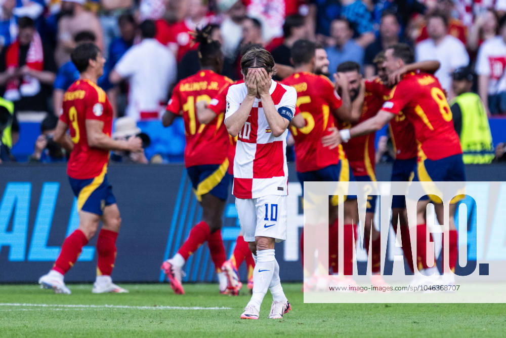 Luka Modric of Croatia looks dejected after 3 0 during the UEFA Euro 2024 Football Championship match between Spain and Croatia on June 15, 2024 in Berlin Photo Mathias Bergeld BILDBYRAN code MB MB0935 fotboll football soccer fotballs em europamästerskap em uefa euro uefa european football championship euro 2024 spanien spain kroatien croatia bbeng depp