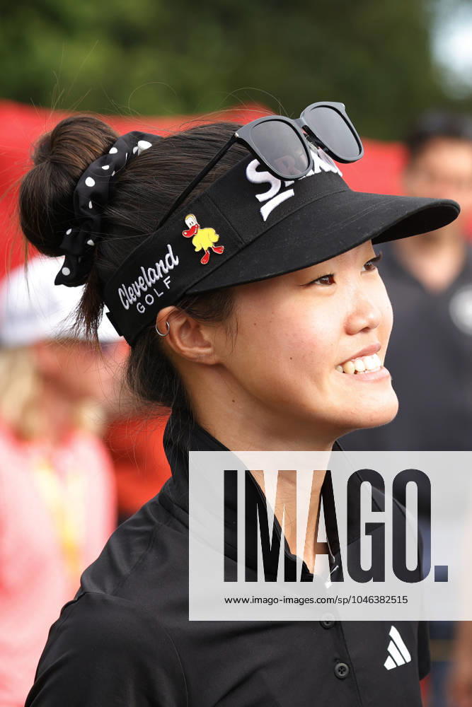 GRAND RAPIDS, MI - JUNE 15: LPGA, Golf Damen golfer Grace Kim smiles as she is the leader after the third round during the LPGA Meijer LPGA Classic for Simply Give on June 15th, 2024, at Blythefield Country Club in Grand Rapids, Michigan. (Photo by Brian Spurlock Icon Sportswire) GOLF: JUN 15 LPGA Meijer LPGA Classic for Simply Give Icon24061537