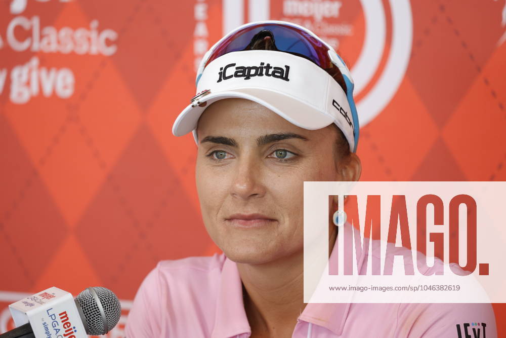 GRAND RAPIDS, MI - JUNE 15: LPGA, Golf Damen golfer Lexi Thompson talks to the media after shooting 7 under par for her third round score during the LPGA Meijer LPGA Classic for Simply Give on June 15th, 2024, at Blythefield Country Club in Grand Rapids, Michigan. (Photo by Brian Spurlock Icon Sportswire) GOLF: JUN 15 LPGA Meijer LPGA Classic for Simply Give Icon24061538