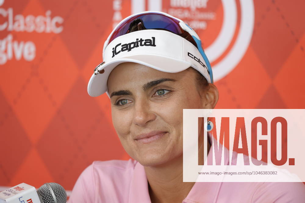 GRAND RAPIDS, MI - JUNE 15: LPGA, Golf Damen golfer Lexi Thompson talks to the media after shooting 7 under par for her third round score during the LPGA Meijer LPGA Classic for Simply Give on June 15th, 2024, at Blythefield Country Club in Grand Rapids, Michigan. (Photo by Brian Spurlock Icon Sportswire) GOLF: JUN 15 LPGA Meijer LPGA Classic for Simply Give Icon24061540