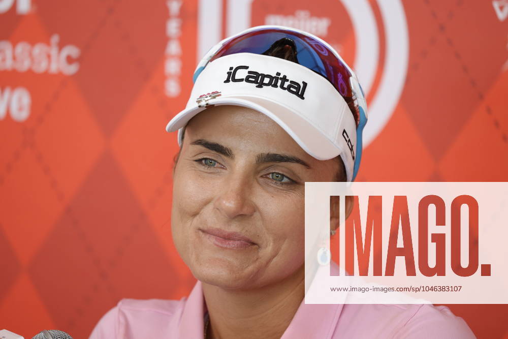 GRAND RAPIDS, MI - JUNE 15: LPGA, Golf Damen golfer Lexi Thompson talks to the media after shooting 7 under par for her third round score during the LPGA Meijer LPGA Classic for Simply Give on June 15th, 2024, at Blythefield Country Club in Grand Rapids, Michigan. (Photo by Brian Spurlock Icon Sportswire) GOLF: JUN 15 LPGA Meijer LPGA Classic for Simply Give Icon24061543