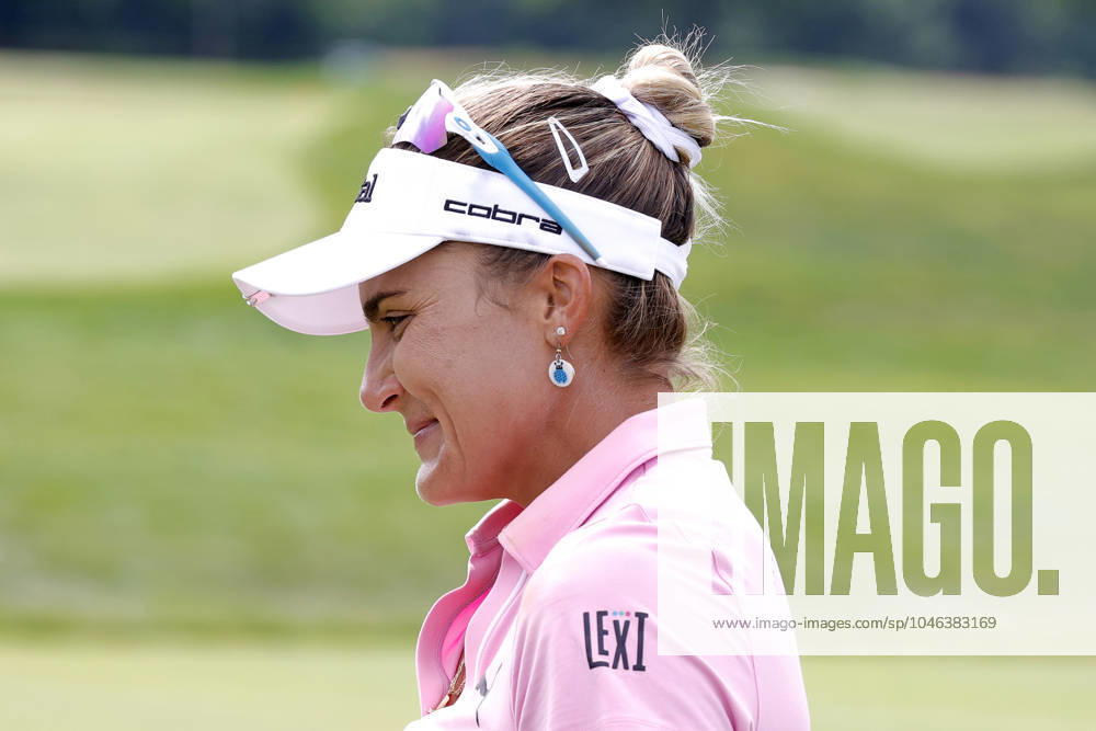 GRAND RAPIDS, MI - JUNE 15: LPGA, Golf Damen golfer Lexi Thompson smiles after shooting 7 under par for her third round score during the LPGA Meijer LPGA Classic for Simply Give on June 15th, 2024, at Blythefield Country Club in Grand Rapids, Michigan. (Photo by Brian Spurlock Icon Sportswire) GOLF: JUN 15 LPGA Meijer LPGA Classic for Simply Give Icon24061551