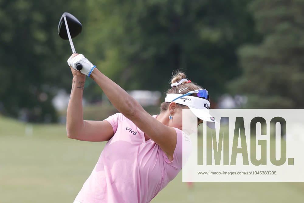 GRAND RAPIDS, MI - JUNE 15: LPGA, Golf Damen golfer Lexi Thompson hits balls on the practice range after finishing her 3rd round during the LPGA Meijer LPGA Classic for Simply Give on June 15th, 2024, at Blythefield Country Club in Grand Rapids, Michigan. (Photo by Brian Spurlock Icon Sportswire) GOLF: JUN 15 LPGA Meijer LPGA Classic for Simply Give Icon24061556