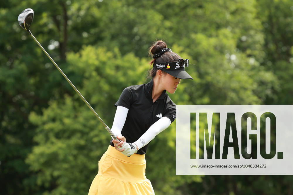 Meijer LPGA, Golf Damen Classic Grace Kim of Australia tees off on the 12th hole during Day Three of the Meijer LPGA Classic for Simply Give golf tournament at Blythefield Country Club in Belmont, MI, USA Saturday, June 15, 2024. Belmont Michigan United States