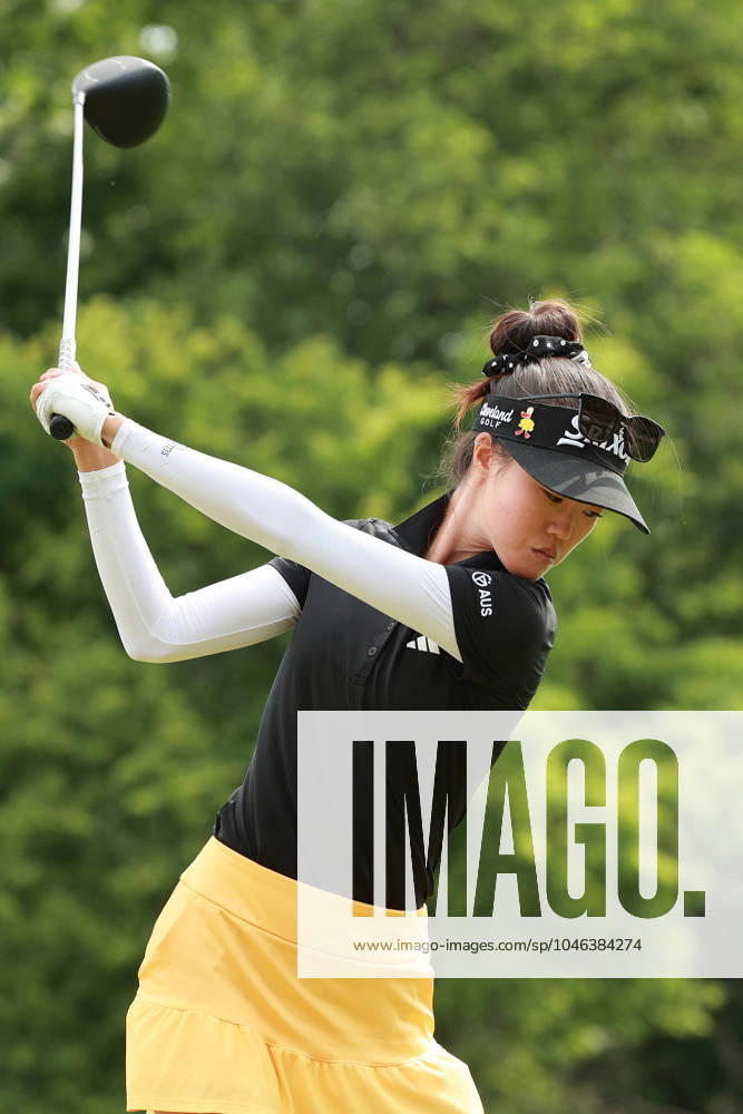 Meijer LPGA, Golf Damen Classic Grace Kim of Australia tees off on the 12th hole during Day Three of the Meijer LPGA Classic for Simply Give golf tournament at Blythefield Country Club in Belmont, MI, USA Saturday, June 15, 2024. Belmont Michigan United States