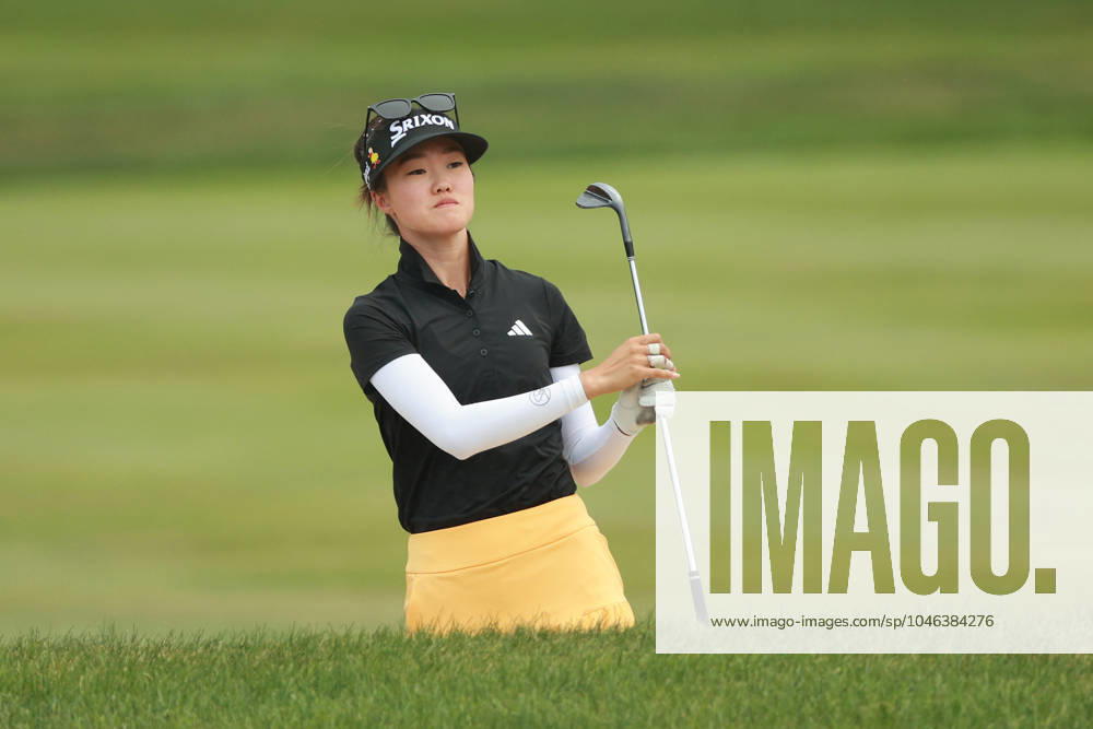 Meijer LPGA, Golf Damen Classic Grace Kim of Australia hits out of the bunker on the 10th hole during Day Three of the Meijer LPGA Classic for Simply Give golf tournament at Blythefield Country Club in Belmont, MI, USA Saturday, June 15, 2024. Belmont Michigan United States