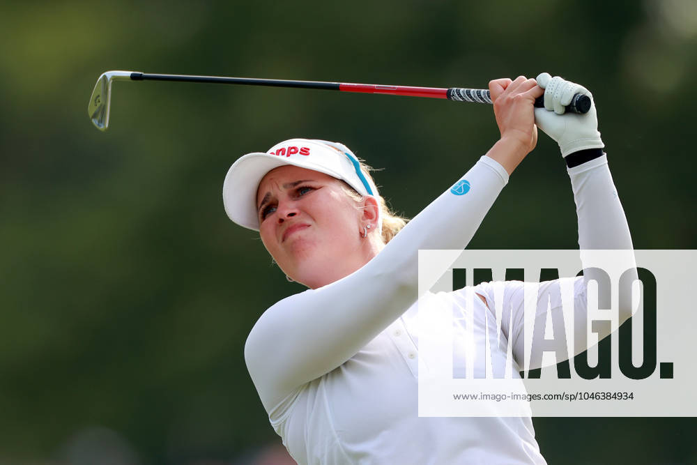 Meijer LPGA, Golf Damen Classic Nanna Koerstz Madsen of Smoerum, Denmark hits on the 18th fairway during the third round of the Meijer LPGA Classic for Simply Give golf tournament at Blythefield Country Club in Belmont, MI, USA Saturday, June 15, 2024. Belmont Michigan United States