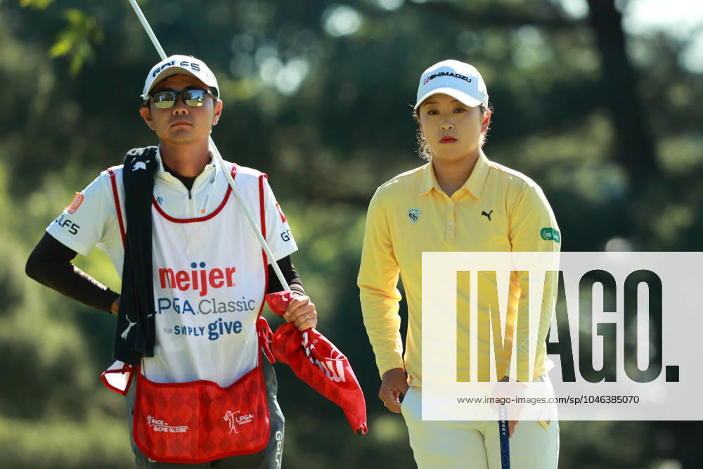 Meijer LPGA, Golf Damen Classic Mao Saigo of Japan waits on the 5th green during Day Three of the Meijer LPGA Classic for Simply Give golf tournament at Blythefield Country Club in Belmont, MI, USA Saturday, June 15, 2024. Belmont Michigan United States