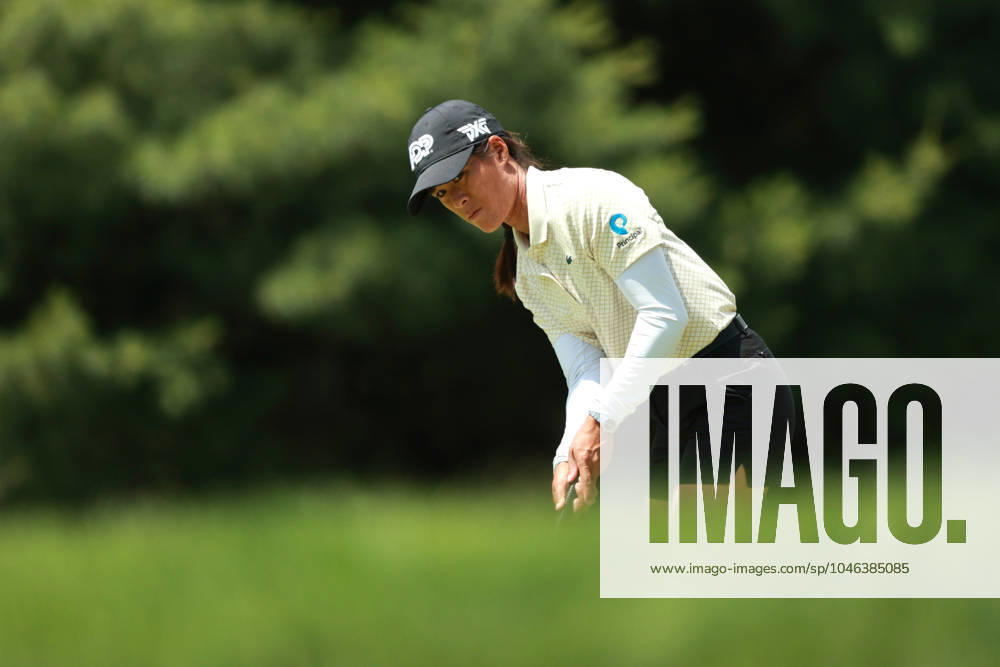 Meijer LPGA, Golf Damen Classic Celine Boutier of France follows her putt on the 13th green during Day Three of the Meijer LPGA Classic for Simply Give golf tournament at Blythefield Country Club in Belmont, MI, USA Saturday, June 15, 2024. Belmont Michigan United States