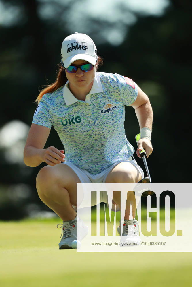 Meijer LPGA, Golf Damen Classic Leona Maguire of Ireland lines up her putt on the 5th green during Day Three of the Meijer LPGA Classic for Simply Give golf tournament at Blythefield Country Club in Belmont, MI, USA Saturday, June 15, 2024. Belmont Michigan United States