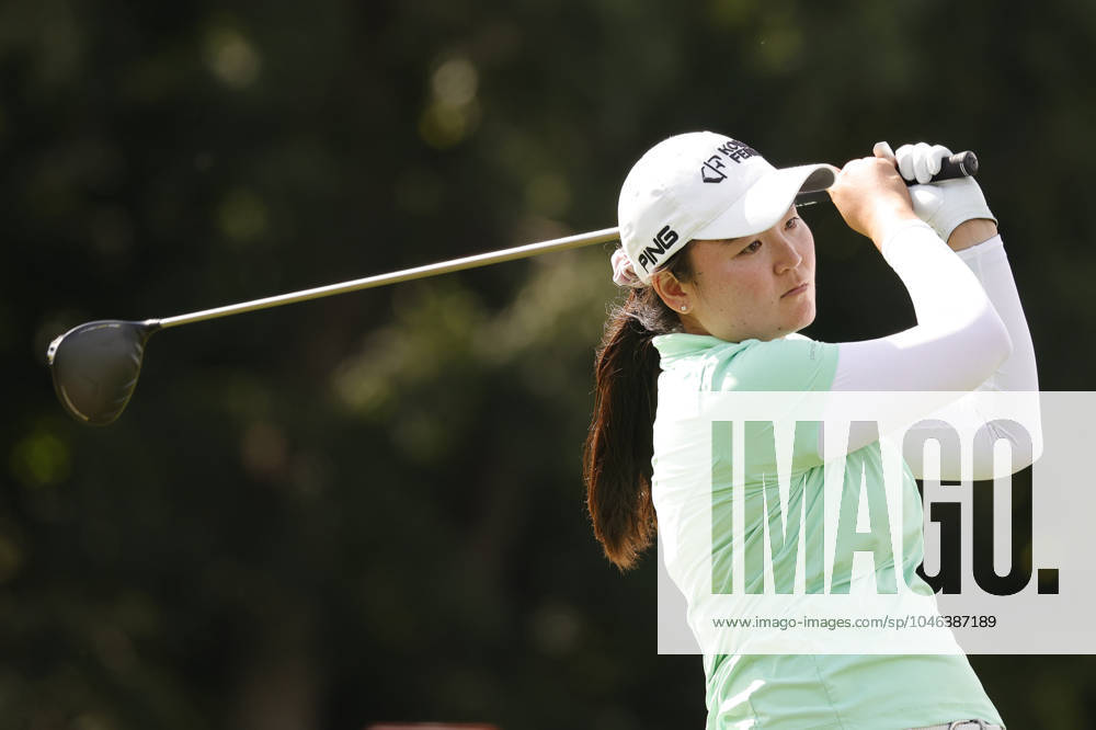 GRAND RAPIDS, MI - JUNE 15: LPGA, Golf Damen golfer Allisen Corpuz plays her tee shot on the 17th hole during the LPGA Meijer LPGA Classic for Simply Give on June 15th, 2024, at Blythefield Country Club in Grand Rapids, Michigan. (Photo by Brian Spurlock Icon Sportswire) GOLF: JUN 15 LPGA Meijer LPGA Classic for Simply Give Icon24061561