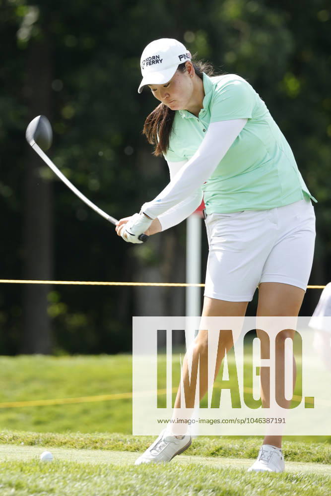 GRAND RAPIDS, MI - JUNE 15: LPGA, Golf Damen golfer Allisen Corpuz plays her tee shot on the 17th hole during the LPGA Meijer LPGA Classic for Simply Give on June 15th, 2024, at Blythefield Country Club in Grand Rapids, Michigan. (Photo by Brian Spurlock Icon Sportswire) GOLF: JUN 15 LPGA Meijer LPGA Classic for Simply Give Icon24061562
