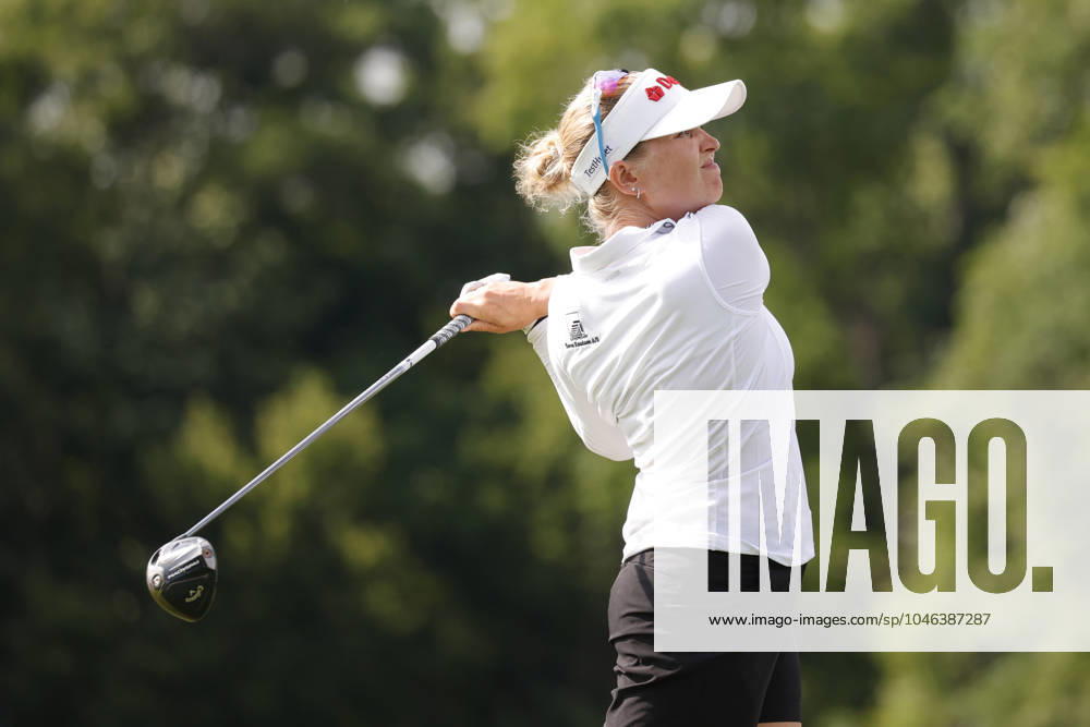 GRAND RAPIDS, MI - JUNE 15: LPGA, Golf Damen golfer Nanna Koerstz Madsen plays her tee shot on the 17th hole during the LPGA Meijer LPGA Classic for Simply Give on June 15th, 2024, at Blythefield Country Club in Grand Rapids, Michigan. (Photo by Brian Spurlock Icon Sportswire) GOLF: JUN 15 LPGA Meijer LPGA Classic for Simply Give Icon24061575