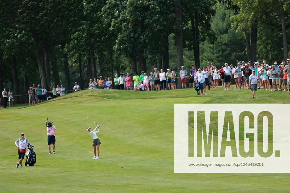 Meijer LPGA, Golf Damen Classic Grace Kim of Australia follows her fairway shot toward the 17th green during Day Four of the Meijer LPGA Classic for Simply Give golf tournament at Blythefield Country Club in Belmont, MI, USA Sunday, June 16, 2024. Belmont Michigan United States