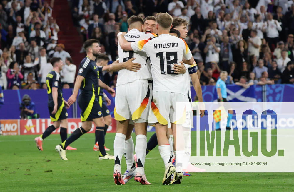 Football, Men, UEFA European Championship 2024, Opening match, Group A, Germany Scotland, Goal celebration to 4 0, Goalscorer Niclas Fuellkrug Germany Munich Allianz Arena Bayern Germany EN