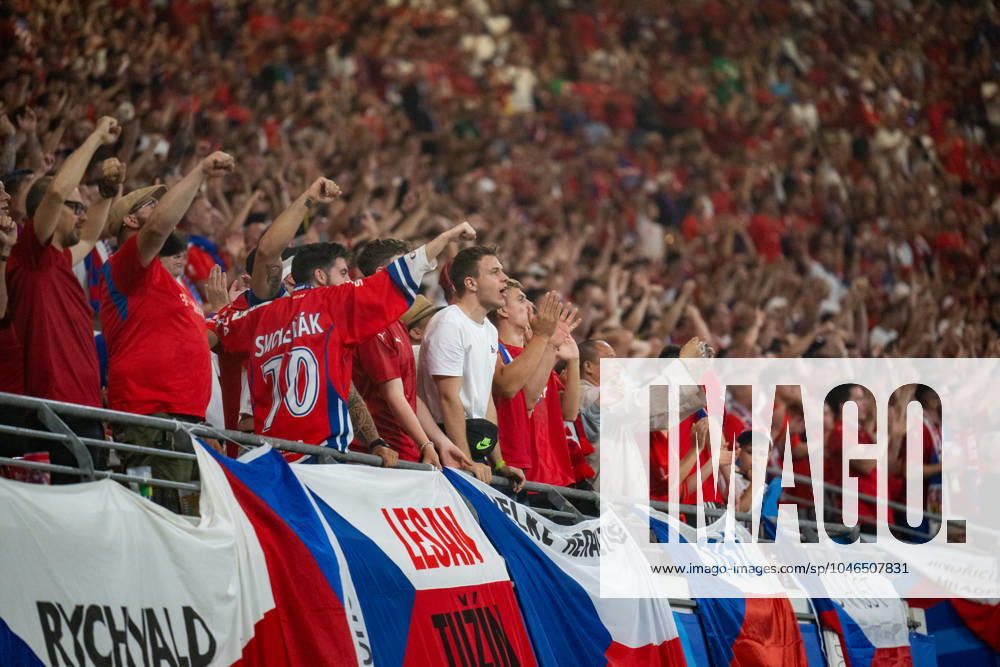 Portugal v Czech Republic, UEFA EURO, EM, Europameisterschaft,Fussball 2024, Leipzig, Germany Leipzig, Germany. 18th, June 2024. Football fans of Czech Republic seen on the stands during the UEFA Euro 2024 match in Group F between Portugal and Czech Republic at Red Bull Arena in Leipzig. Leipzig Germany