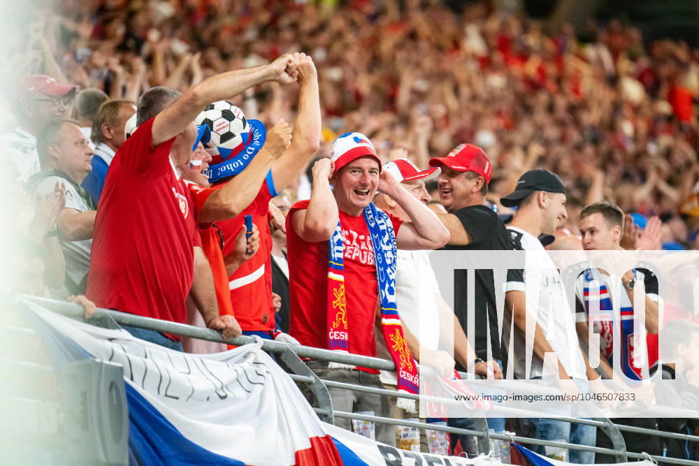 Portugal v Czech Republic, UEFA EURO, EM, Europameisterschaft,Fussball 2024, Leipzig, Germany Leipzig, Germany. 18th, June 2024. Football fans of Czech Republic seen on the stands during the UEFA Euro 2024 match in Group F between Portugal and Czech Republic at Red Bull Arena in Leipzig. Leipzig Germany