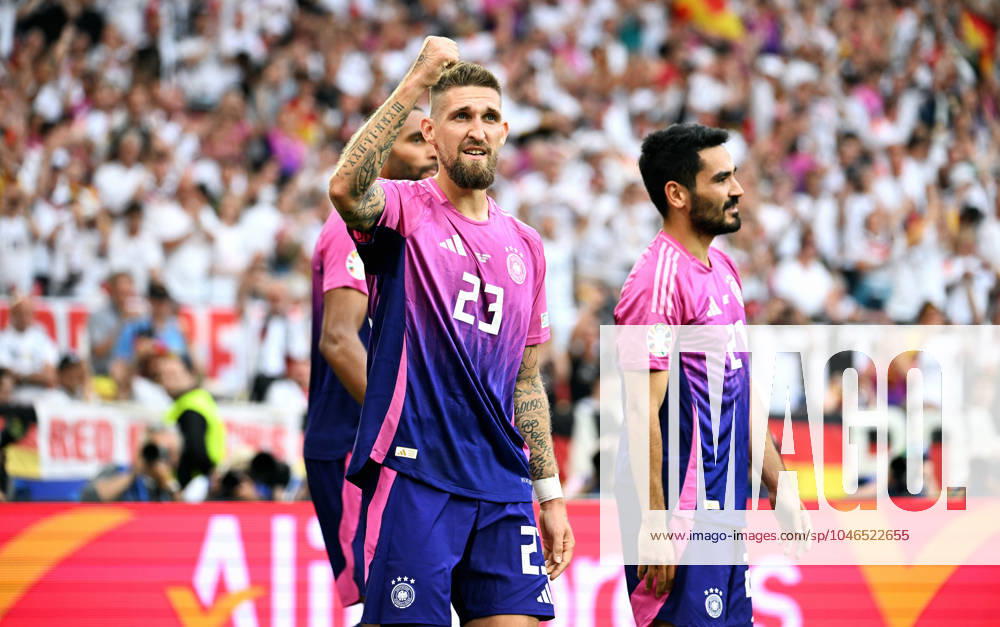 Football, European Championship, EURO 2024, Group A, MHP Arena Stuttgart Germany Hungary Cheering Ilkay Gündogan GER after his 2-0 goal, together with Robert Andrich GER Cheering, joy, action