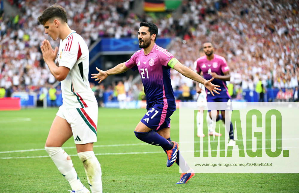 Soccer, European Championship, EURO 2024, Group A, MHP Arena Stuttgart Germany Hungary 2 0 Cheers Ilkay Gündogan GER after his goal for 2 0 Cheers, joy, action