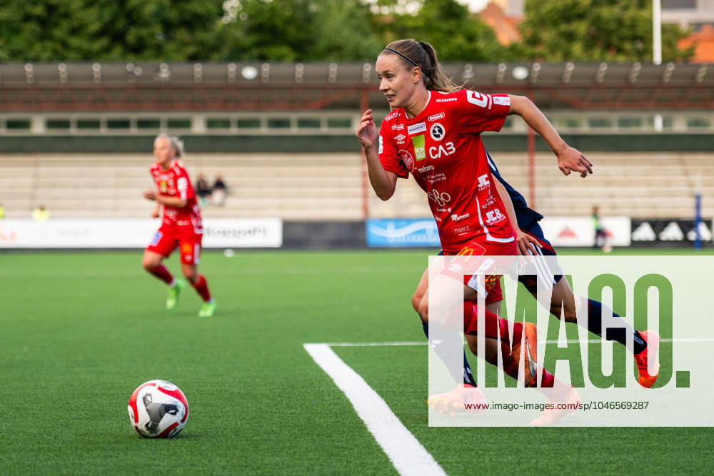 FC Rosengards Jessica Wik chases KIF Örebros Amanda Altheden during the football match in Damallsvenskan between FC Rosengard and KIF Örebro on June 20, 2024 in Malmö