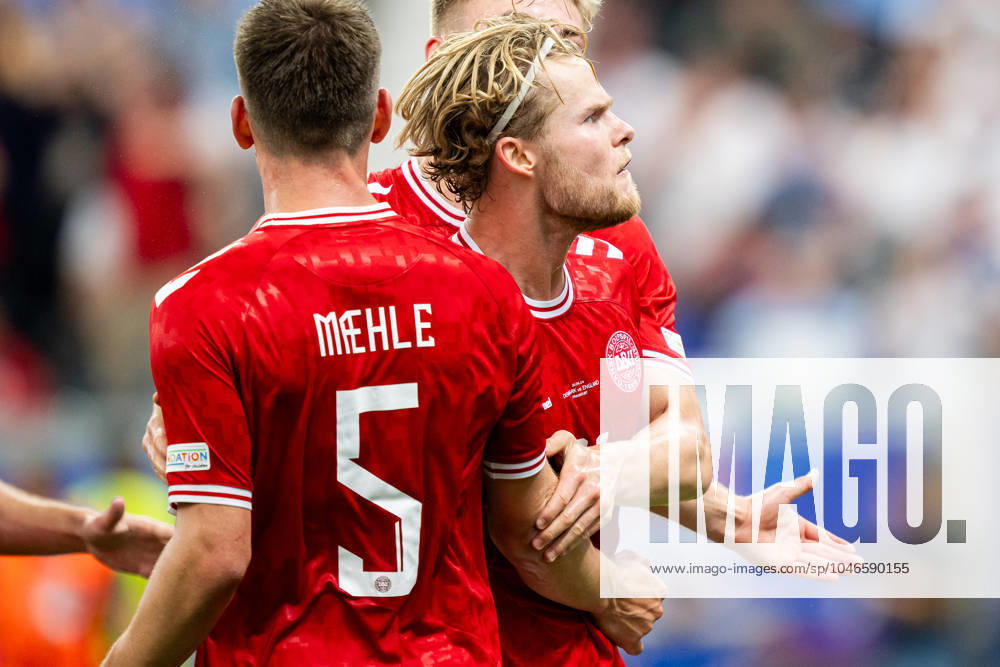 Morten Hjulmand of Denmark celebrates after scoring during the UEFA EURO, EM, Europameisterschaft,Fussball 2024 Group C match between Denmark and England at the Frankfurt Arena in Frankfurt. Frankfurt Germany - ZUMAs227 20240620_zip_s227_070