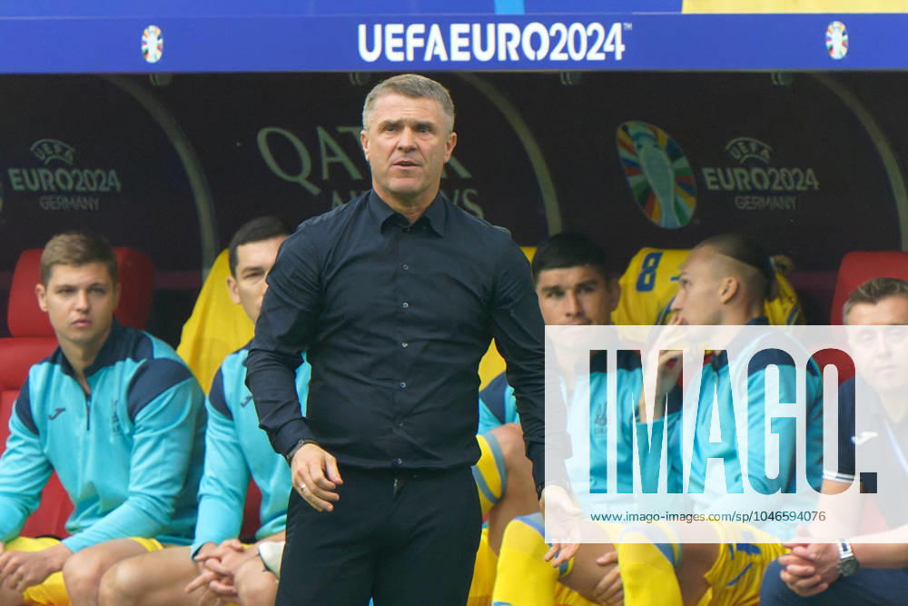 Serhiy Rebrov head coach of Ukraine during UEFA EURO, EM, Europameisterschaft,Fussball 2024 - Slovakia vs Ukraine, UEFA European Football Championship in Dusseldorf, Germany, June 21 2024
