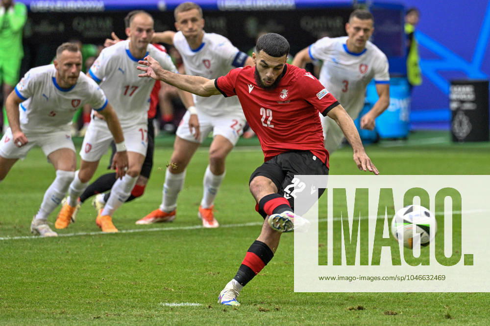 KW25 Georges Mikautadze (GEO) scores from the penalty kick (1:0) during the Group F match of the European Football Championship: Georgia vs Czechia, in Hamburg, Germany, on June 22, 2024. (CTKxPhoto VitxSimanek) CTKPhotoP2024062203795 CTKPhotoP2024062203795