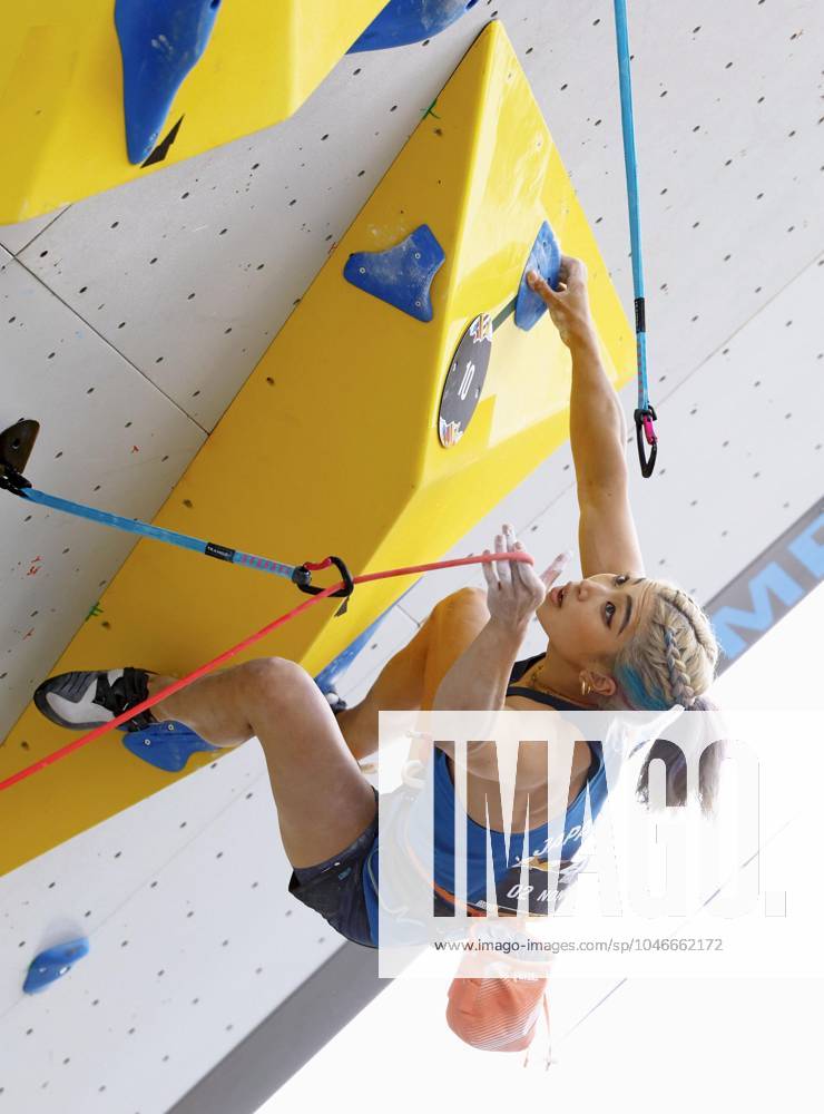Sports climbing: Qualifying meet for Paris Olympics Miho Nonaka of Japan competes in the lead discipline of the sports climbing women s combined semifinals during the Paris Olympic qualifier series in Budapest on June 22, 2024. A14AA0003039392P
