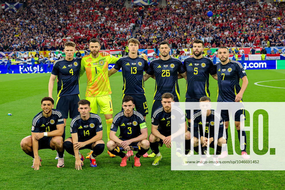 Scotland v Hungary Euro 2024 23 06 2024. Group A Scotland team line up, Mannschaftsbild, Totale during the Euro 2024 match between Scotland and Hungary at Hampden Park, Glasgow, United Kingdom on 23 June 2024. Editorial use only ,