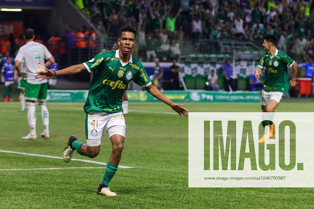 Palmeiras x Juventude SÃO PAULO, SP - 23.06.2024: PALMEIRAS X JUVENTUDE - Estevão celebrates a goal during a match between Palmeiras and Juventude valid for the 11th round of the 2024 Brazilian Championship held at Allianz Parque on Sunday night (23). (Photo: Yuri Murakami Fotoarena) x2562265x YurixMurakami