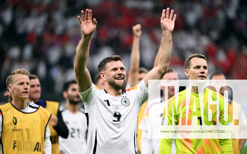 Football, European Championship, EURO 2024, Group A, Frankfurt Arena Switzerland Germany 1 1 Niklas Füllkrug GER after the end of the match Cheers, joy, action