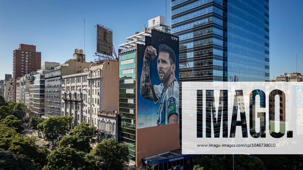 Argentina Buenas Aires Football mural Huge mural of Lionel Messi on display in the capital city, Buenas Aires, Argentina on 24 June 2024. Buenas Aires Argentina Editorial use only ,