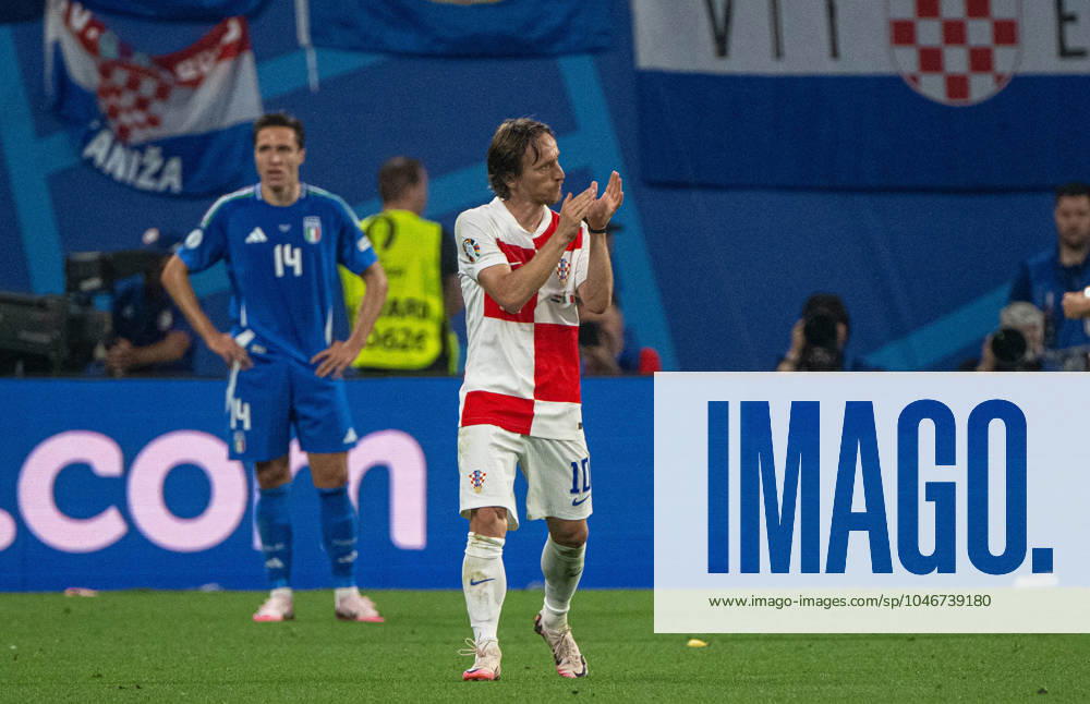 Football, Men, Season 2023 24, UEFA Euro 2024, Group B 3 Matchday in Leipzig, Croatia Italy, Luka Modric Croatia , 24 06 2024,