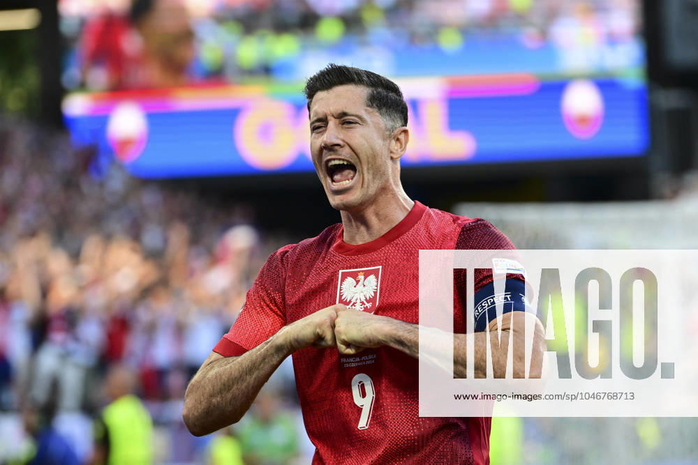 Goal celebration for 1 1 by Robert Lewandowski 9 Poland , France vs Poland, Football, UEFA Euro 2024, Group stage, Matchday 3, 25 06 2024 Dortmund Nordrhein Westfalen Germany