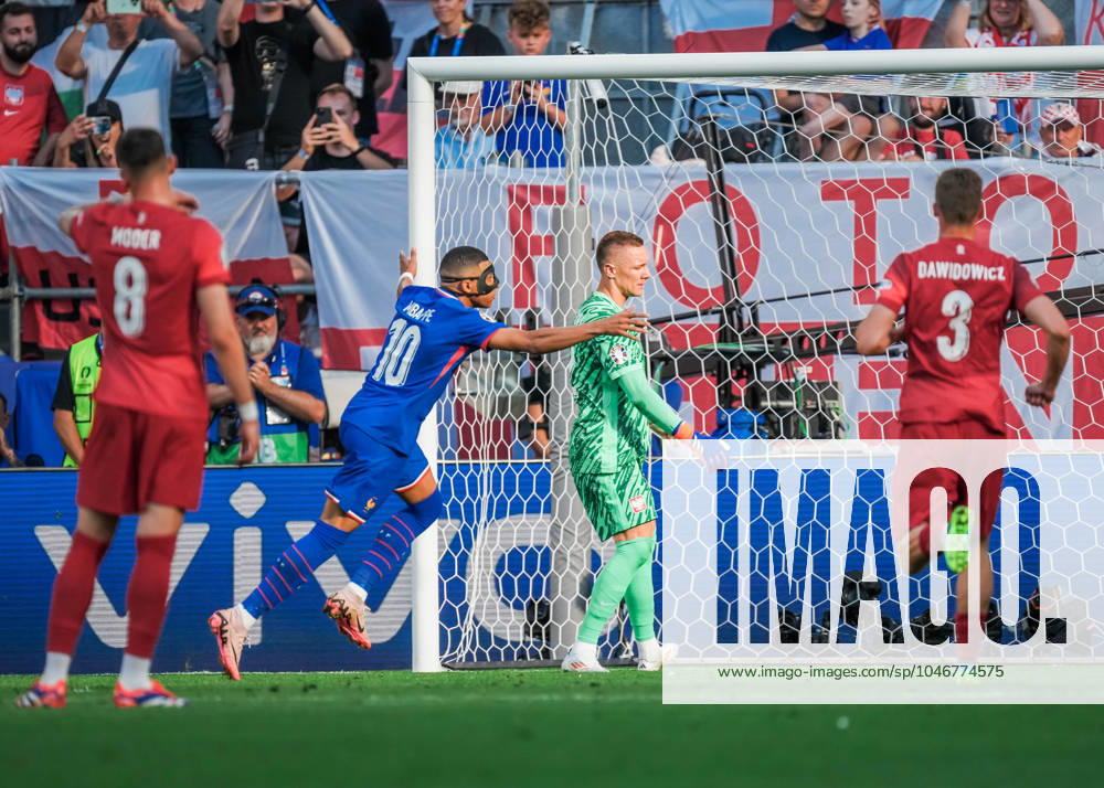 EURO 2024 - Matchday 3, Group D: France vs. Poland Kylian Mbappe scores from the penalty spot and celebrates during the EURO 2024 Matchday 3, Group D match between France and Poland on 25 June 2024, at BVB Stadion Dortmund, in Dortmund, Germany Dortmund BVB Stadion Dortmund Germany