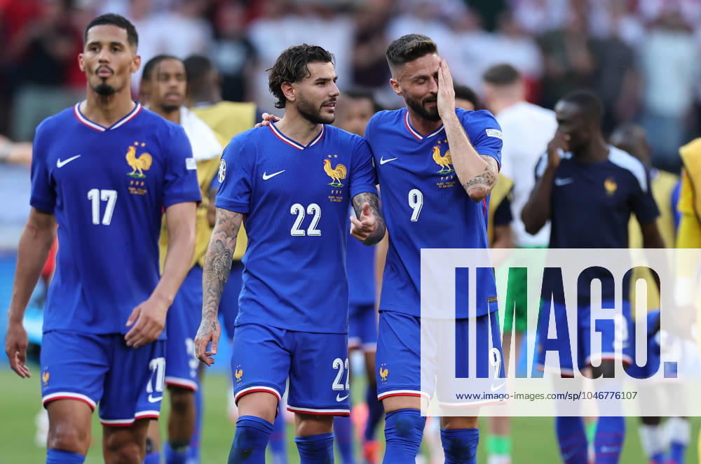 European Football Championship, UEFA EURO 2024, France Poland, Group D, BVB Stadion Dortmund, v l , Theo Bernard Francois Hernandez France , Olivier Giroud France disappointed, disappointed looking, dissapointed, sad, frustrated, frustrated, frustrated