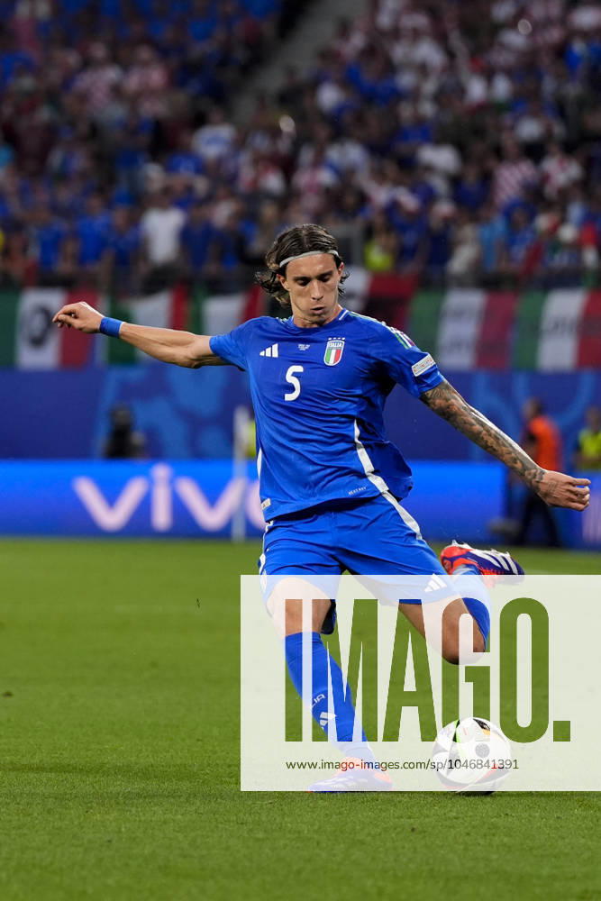 Italys Riccardo Calafiori during the Euro 2024 soccer match between Croatia and Italy at the Leipzig stadium, Lipsia, Germany - Monday 24, June , 2024. - Soccer .
