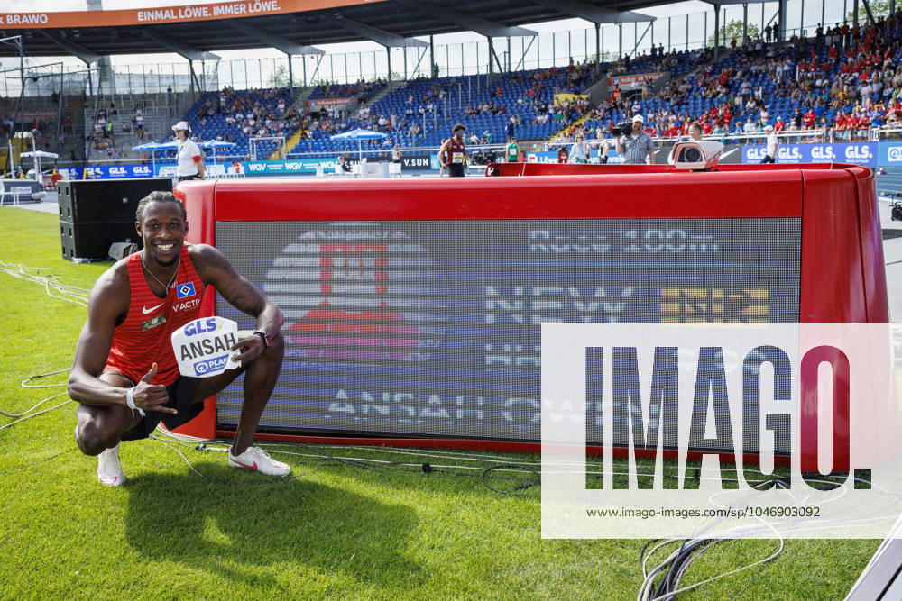 German Athletics Championships Braunschweig, 29 06 2024 Owen Ansah Hamburger SV runs new German record over 100m in 9.99s German Athletics Championships on 29 06 2024 at Eintracht Stadium, Braunschweig Lower Saxony