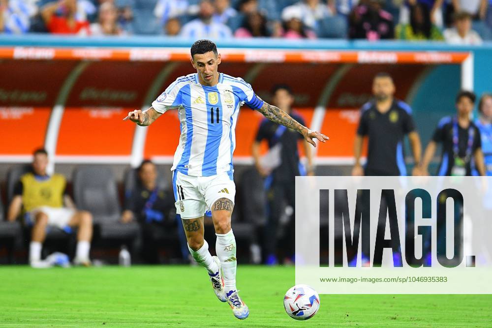 Copa America USA 2024 Argentina vs Peru Angel Di Maria of Argentina during the CONMEBOL Copa America 2024 group A match between Argentina and Peru, at Hard Rock Stadium, on June 29, 2024 in Miami Gardens, Florida, United States. MIAMI GARDENS FLORIDA UNITED STATES