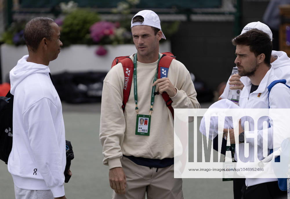 Tommy Paul of USA during warm up Wimbledon Tennis Championships, Practice and Previews, The All England Lawn Tennis and Croquet Club, London, UK - 30 Jun 2024