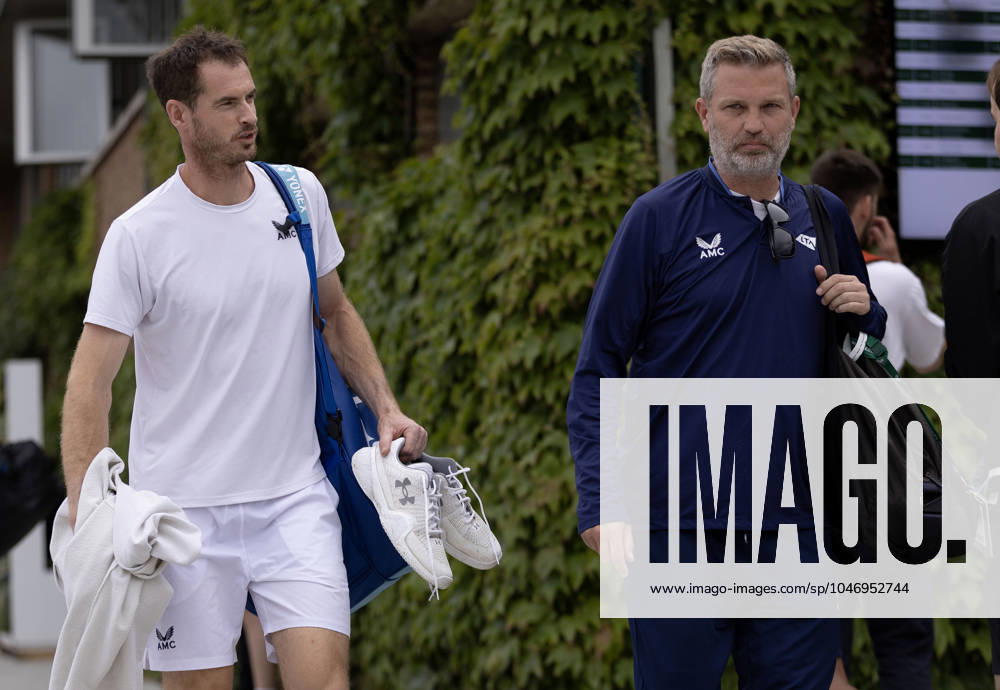 Andy Murray of GB walks to practice with his coaches Wimbledon Tennis Championships, Practice and Previews, The All England Lawn Tennis and Croquet Club, London, UK - 30 Jun 2024