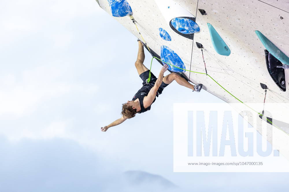 Innsbruck, AUT, IFSC, Climbing World Cup Innsbruck 2024, Men, Lead Climbing, Final, in the picture Colin Duffy USA Colin Duffy of the USA during the final of men Lead competition IFSC Climbing World Cup in Innsbruck, Austria on 2024 06 30 Expa Innsbruck EP_gro