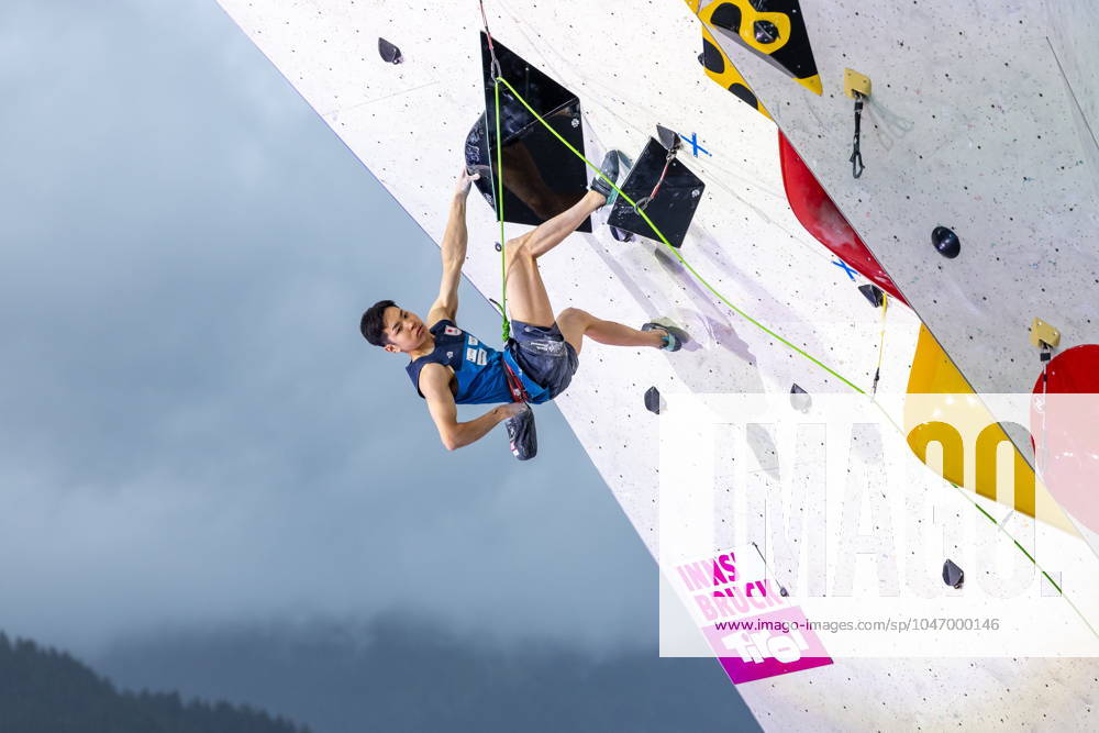 Innsbruck, AUT, IFSC, Climbing World Cup Innsbruck 2024, men, lead climbing, final, in the picture Taisei Homma JPN Taisei Homma of Japan during the final of men Lead competition IFSC Climbing World Cup in Innsbruck, Austria on 2024 06 30 Expa Innsbruck EP_gro