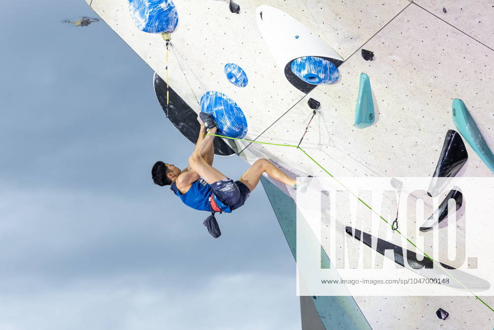 Innsbruck, AUT, IFSC, Climbing World Cup Innsbruck 2024, men, lead climbing, final, in the picture Taisei Homma JPN Taisei Homma of Japan during the final of men Lead competition IFSC Climbing World Cup in Innsbruck, Austria on 2024 06 30 Expa Innsbruck EP_gro