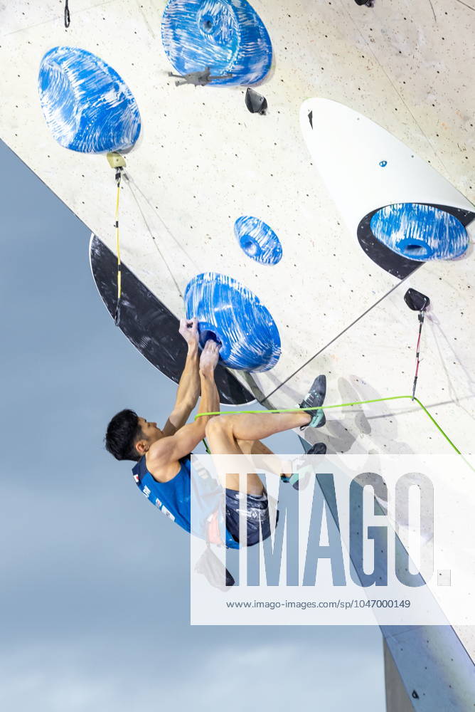 Innsbruck, AUT, IFSC, Climbing World Cup Innsbruck 2024, men, lead climbing, final, in the picture Taisei Homma JPN Taisei Homma of Japan during the final of men Lead competition IFSC Climbing World Cup in Innsbruck, Austria on 2024 06 30 Expa Innsbruck EP_gro