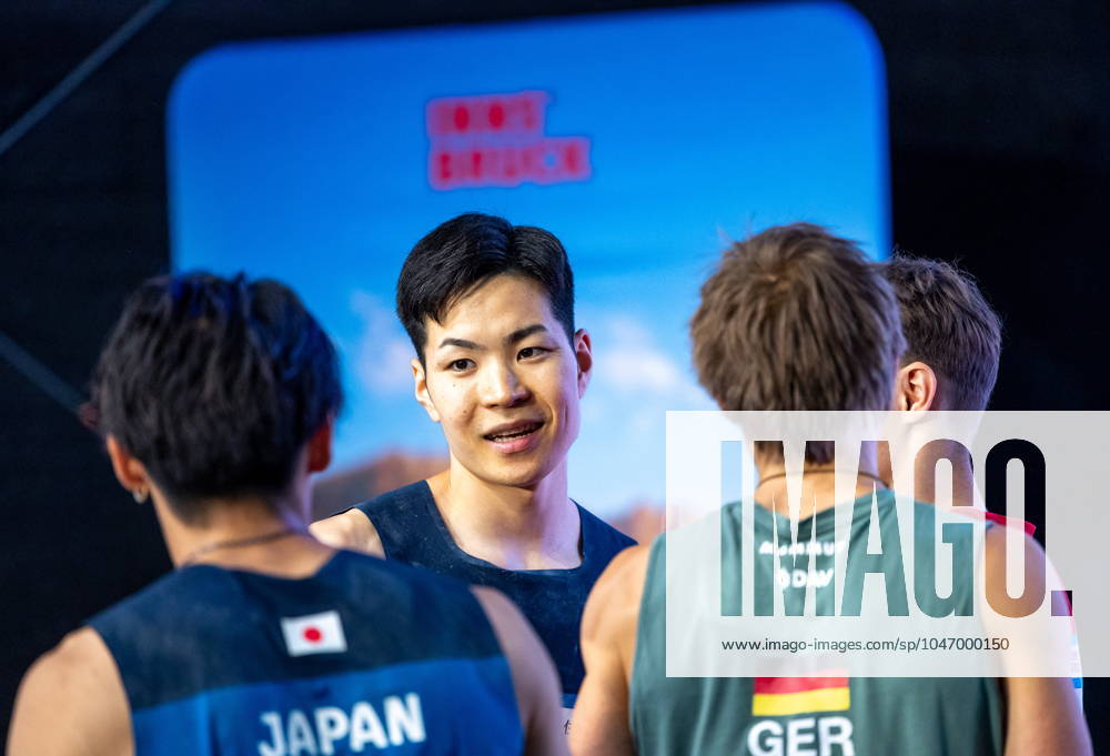 Innsbruck, AUT, IFSC, Climbing World Cup Innsbruck 2024, men, lead climbing, final, in the picture Taisei Homma JPN Taisei Homma of Japan during the final of men Lead competition IFSC Climbing World Cup in Innsbruck, Austria on 2024 06 30 Expa Innsbruck EP_gro